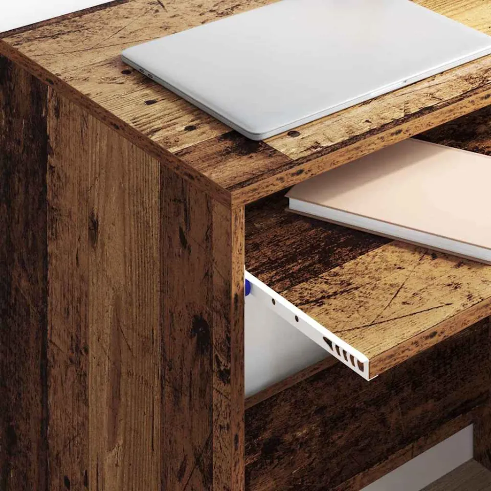 vidaXL Bureau Oud Hout 77,5 x 43 x 79 cm Bewerkt hout bruin, foto 4