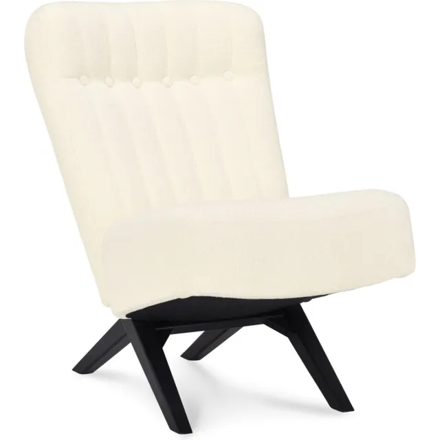Icon Living Fauteuil Dean - Stof Alpine Ivory - Poot Zwart Creme