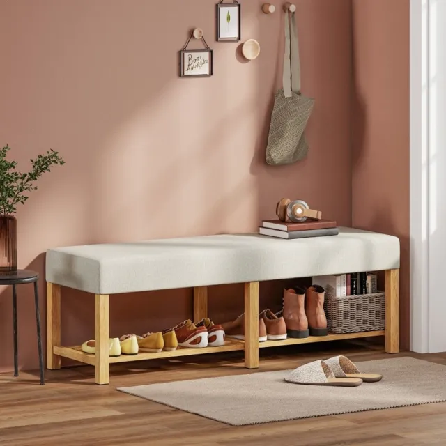 CHICFURN Schoenenbank - Open opbergvak - 2-zits - Crèmewit