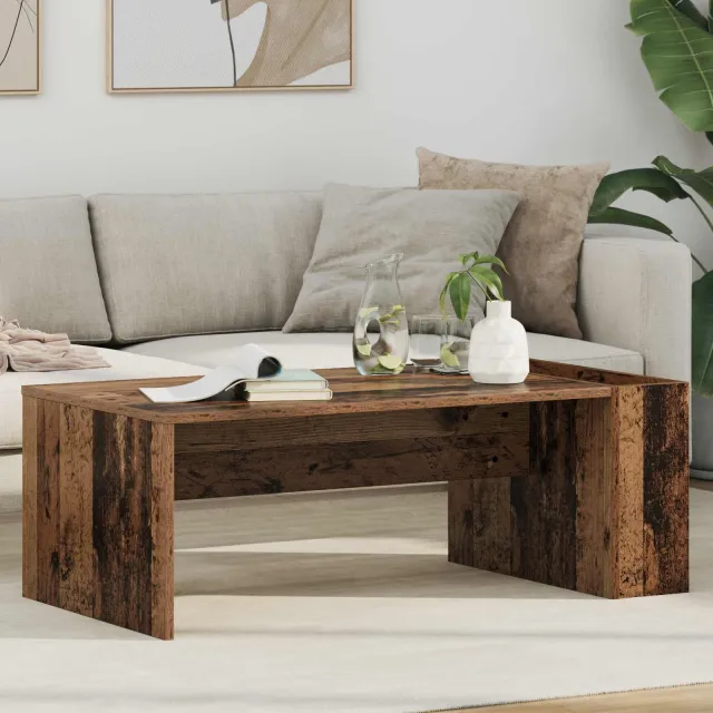vidaXL Salontafel Oudhout 95 x 50 x 34 cm Bewerkt hout bruin, foto 2