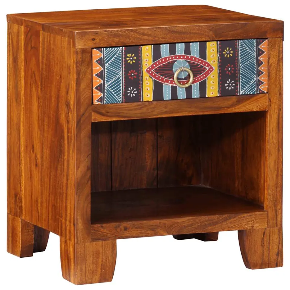 vidaXL Nachtkastje 2 st 40x35x45 cm massief acaciahout bruin, foto 3