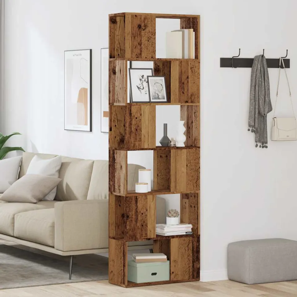 vidaXL Boekenkast/kamerscherm 60x24x186 cm oud houtkleurig bruin, foto 2