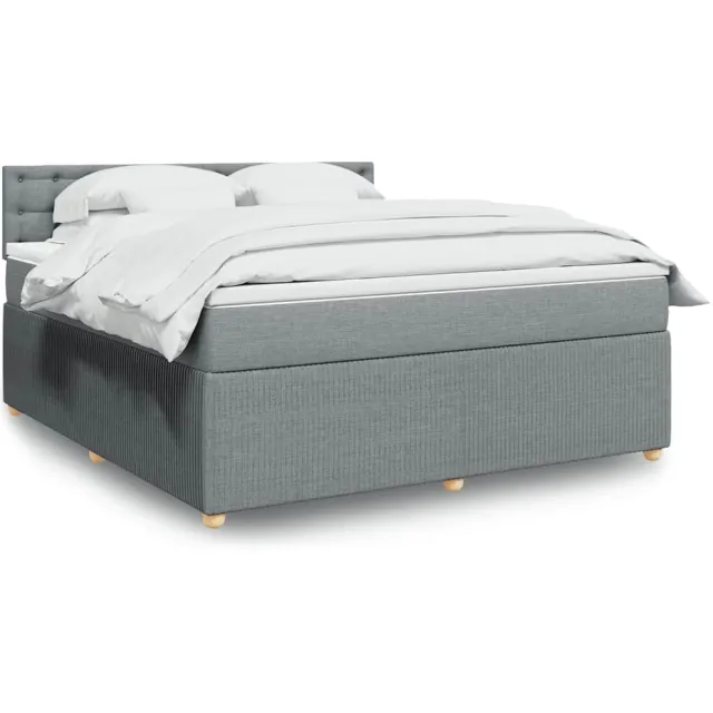 vidaXL Boxspring met matras stof lichtgrijs 180x200 cm grijs