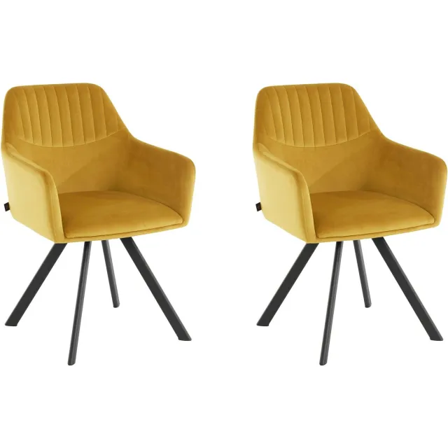Notio Living Bella-Armstoel - Goud - Set van 2
