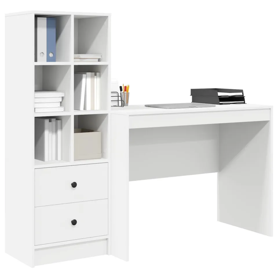 vidaXL Bureau Wit 145.5 x 50 x 127 cm 2 st