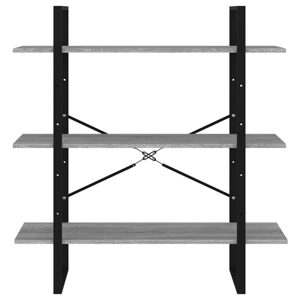 vidaXL Boekenkast 100x30x105 cm bewerkt hout grijs sonoma eikenkleurig, foto 4