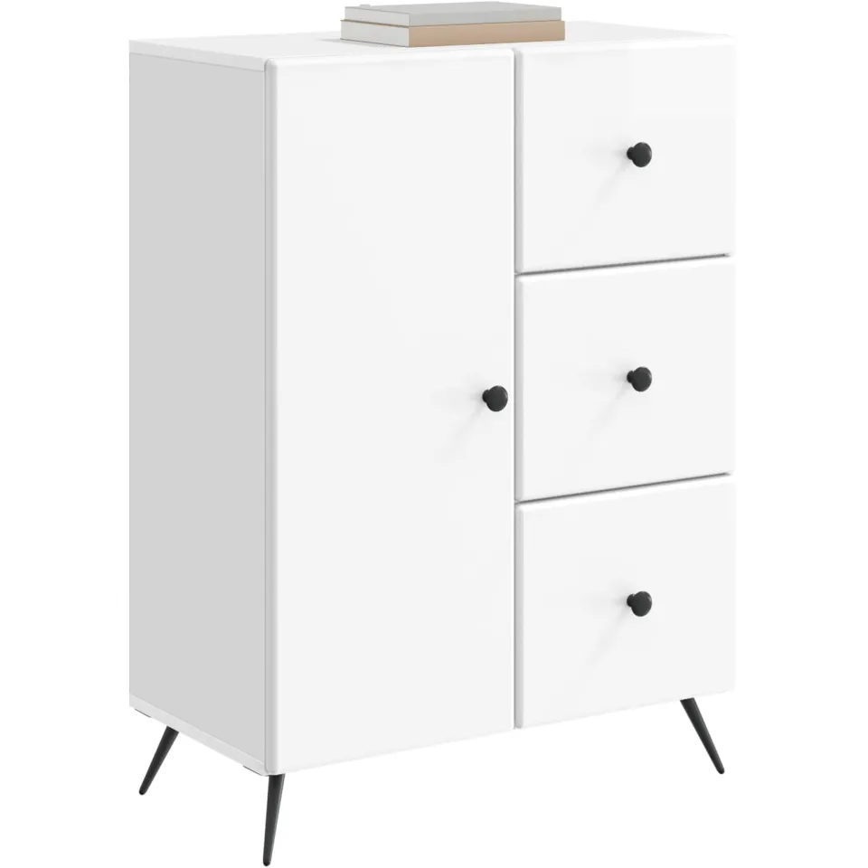 vidaXL Dressoir Hoogglans Wit 66 x 34,5 x 90 cm Bewerkt hout