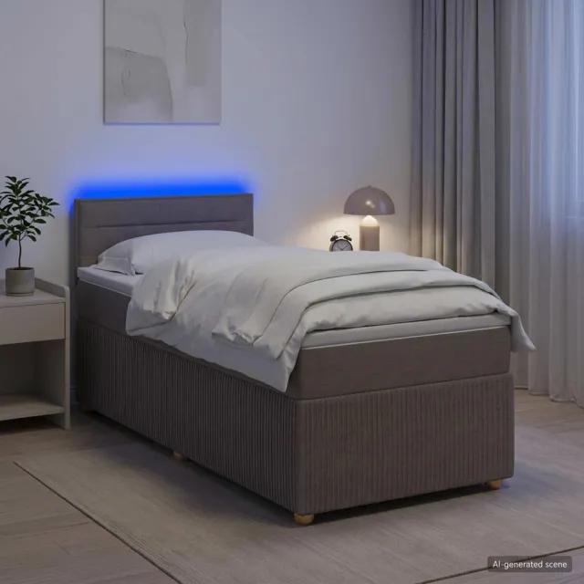vidaXL Boxspringbed met matras met hoofdeinde Taupe 90 x 200 cm Stof