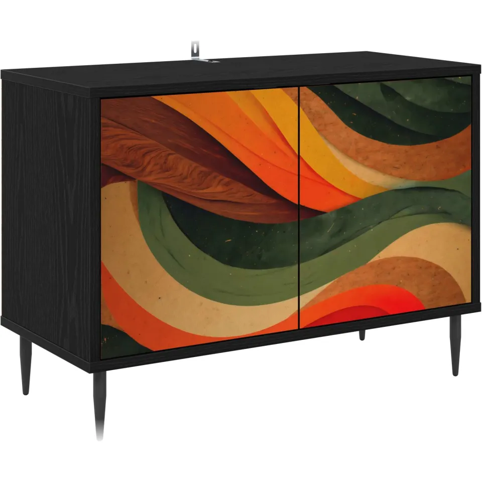 vidaXL Tv-meubel BONN 69 x 33 x 50,5 cm Zwart eiken Bewerkt hout, foto 3