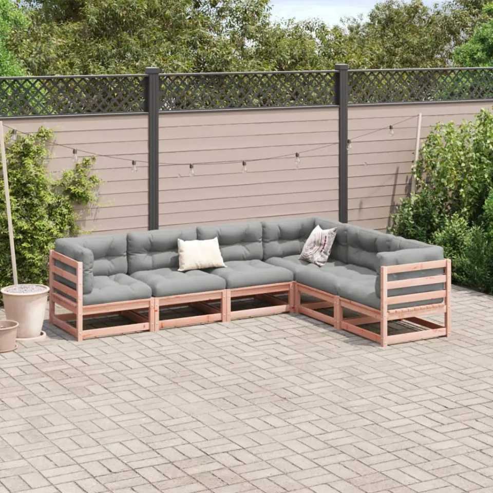 vidaXL 6-delige Loungeset massief douglas vurenhout bruin, foto 2