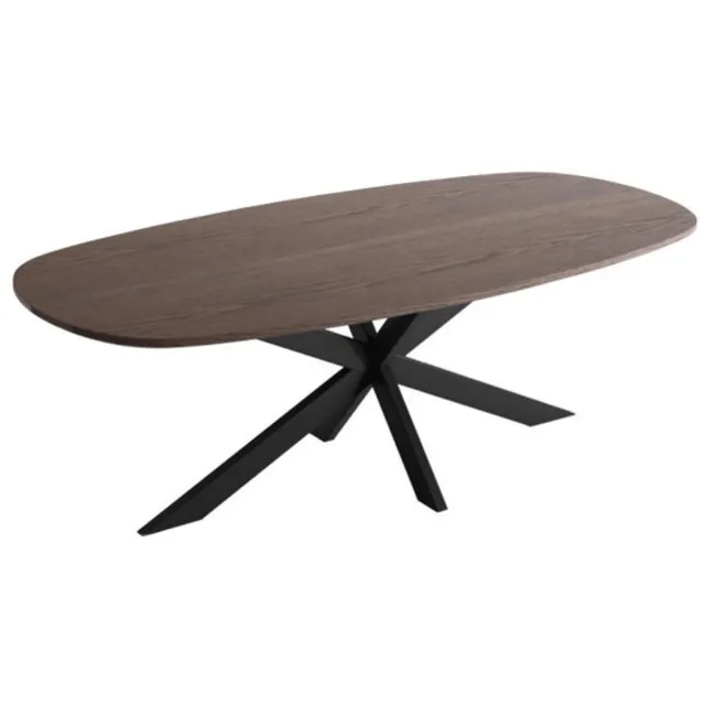 Tower Living Eettafel San Marino Deens ovaal eikenhout 220x110 cm - Bruin