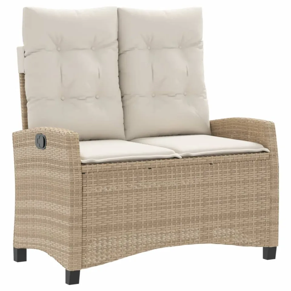 vidaXL 4-delige Tuinset met kussens poly rattan beige, foto 4