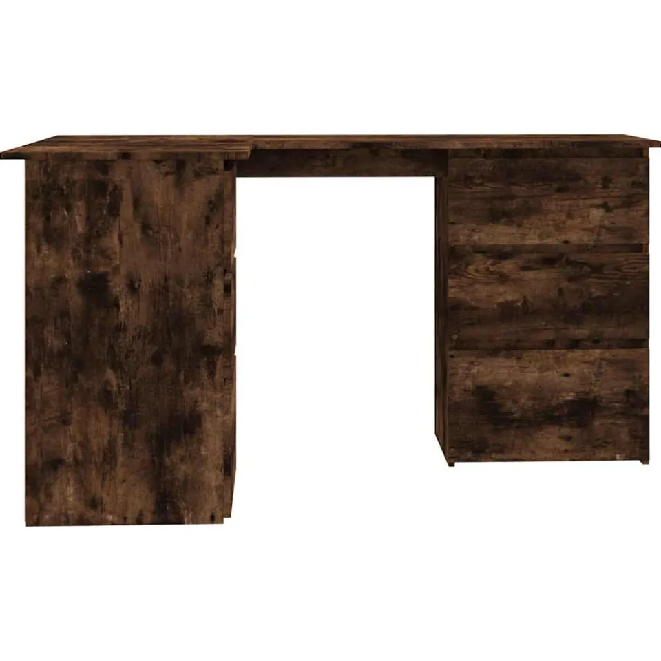vidaXL Hoekbureau 145x100x76 cm bewerkt hout gerookt eikenkleurig, foto 4