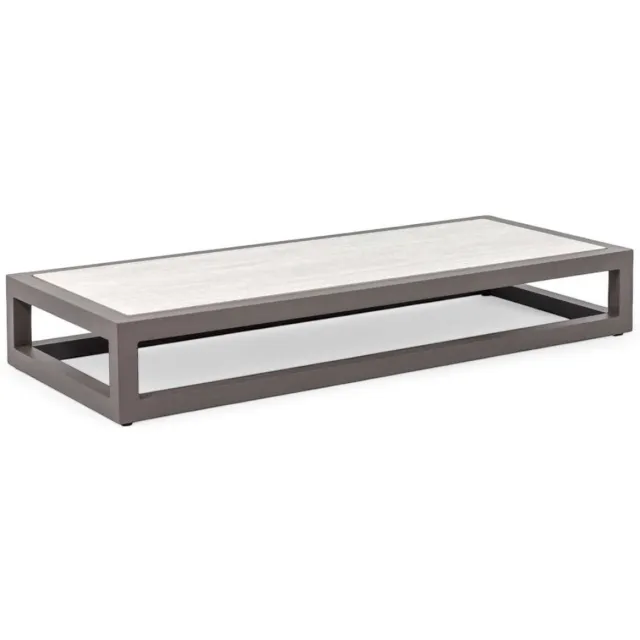 Apple Bee Santorini Salontafel – 155 x 65 cm – Travertino Keramiek Taupe