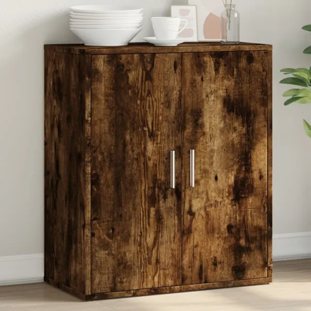 vidaXL Dressoir 60x31x70 cm bewerkt hout gerookt eikenkleurig Bruin
