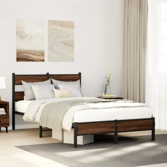 vidaXL Bedframe zonder matras bewerkt hout bruin eikenkleur 120x200 cm