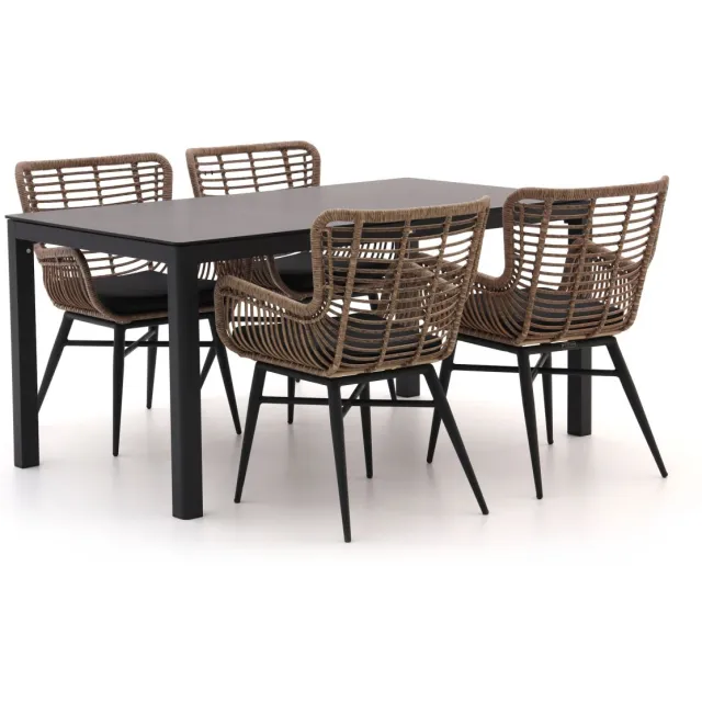 Intenso Furniture Intenso Asti/La Fonte 160cm dining tuinset 5-delig Grijs