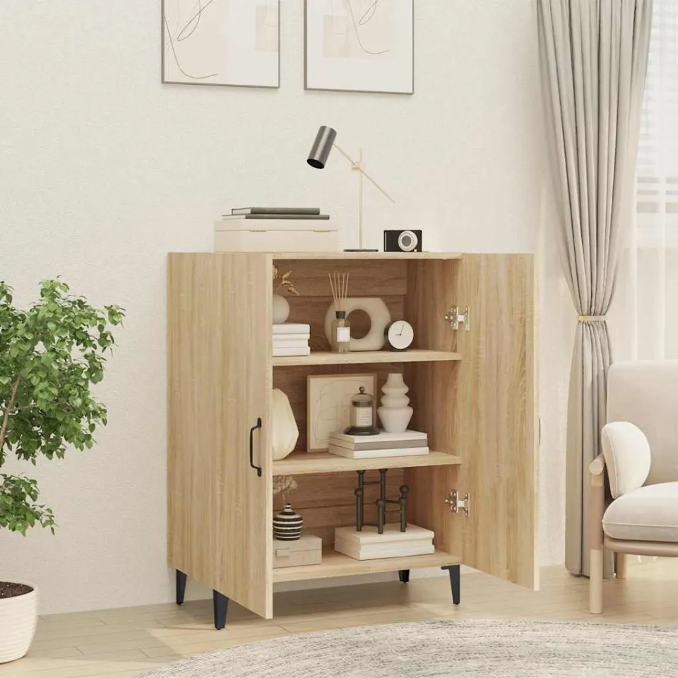 vidaXL Dressoir 70x34x90 cm bewerkt hout sonoma eikenkleurig, foto 3