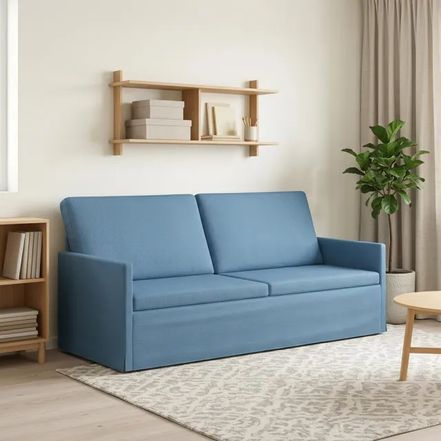 vidaXL 3-zits bank Blauw 190 x 81 x 82 cm Katoen Stof