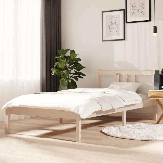 vidaXL Bedframe massief hout 90x190 cm Bruin