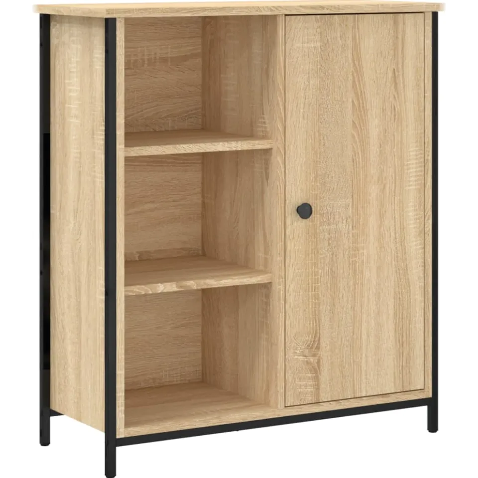 vidaXL Dressoir 70x30x80 cm bewerkt hout sonoma eikenkleurig, foto 3