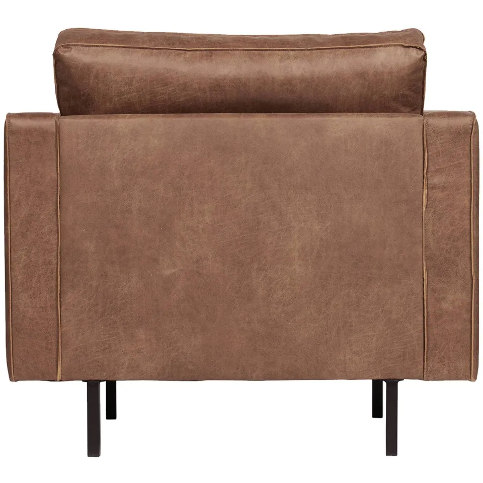 WOOOD Rodeo Classic Fauteuil - Recycle Leer - Cognac - 83x98x88, foto 3