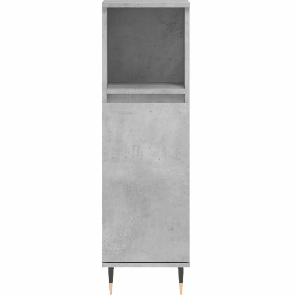 vidaXL Badkamerkast 30x30x100 cm bewerkt hout betongrijs