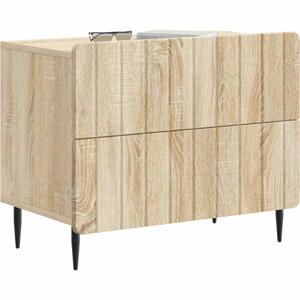 vidaXL Nachtkastje Sonoma Eiken 62 x 34,5 x 49,5 cm Bewerkt hout Bruin