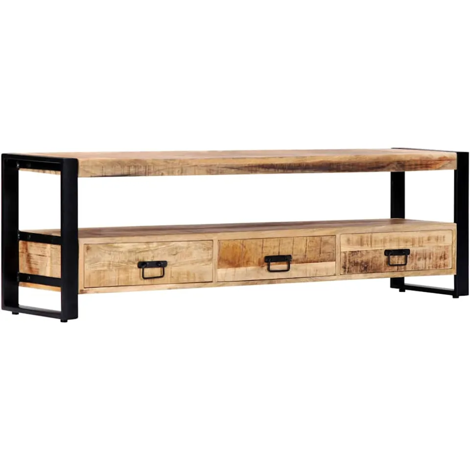 vidaXL Tv-meubel 150x30x45 cm massief mangohout bruin, foto 4