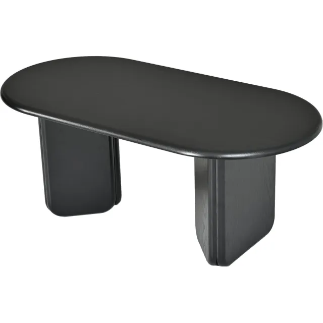 SONNENH Salontafel - Ovaal blad en decoratieve poten - 99 x 50 x 40 cm - Zwart