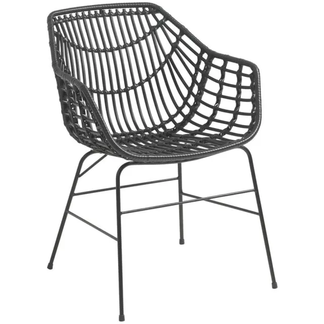 NordXL Rotan tuinstoel zwart