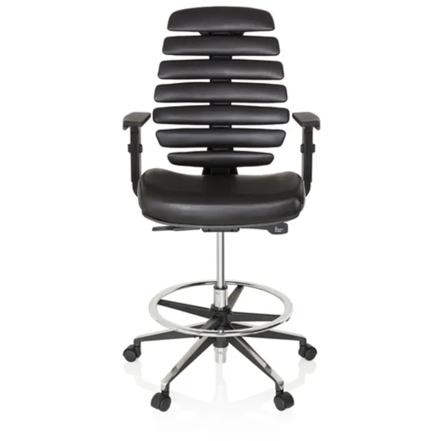 hjh office Verhoogde bureaustoel ERGO LINE II WORK Leder zwart hjh OFFICE