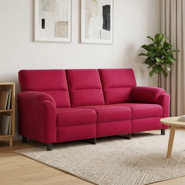 vidaXL Bank Wijnrood 214 x 85 x 93 cm fluweel