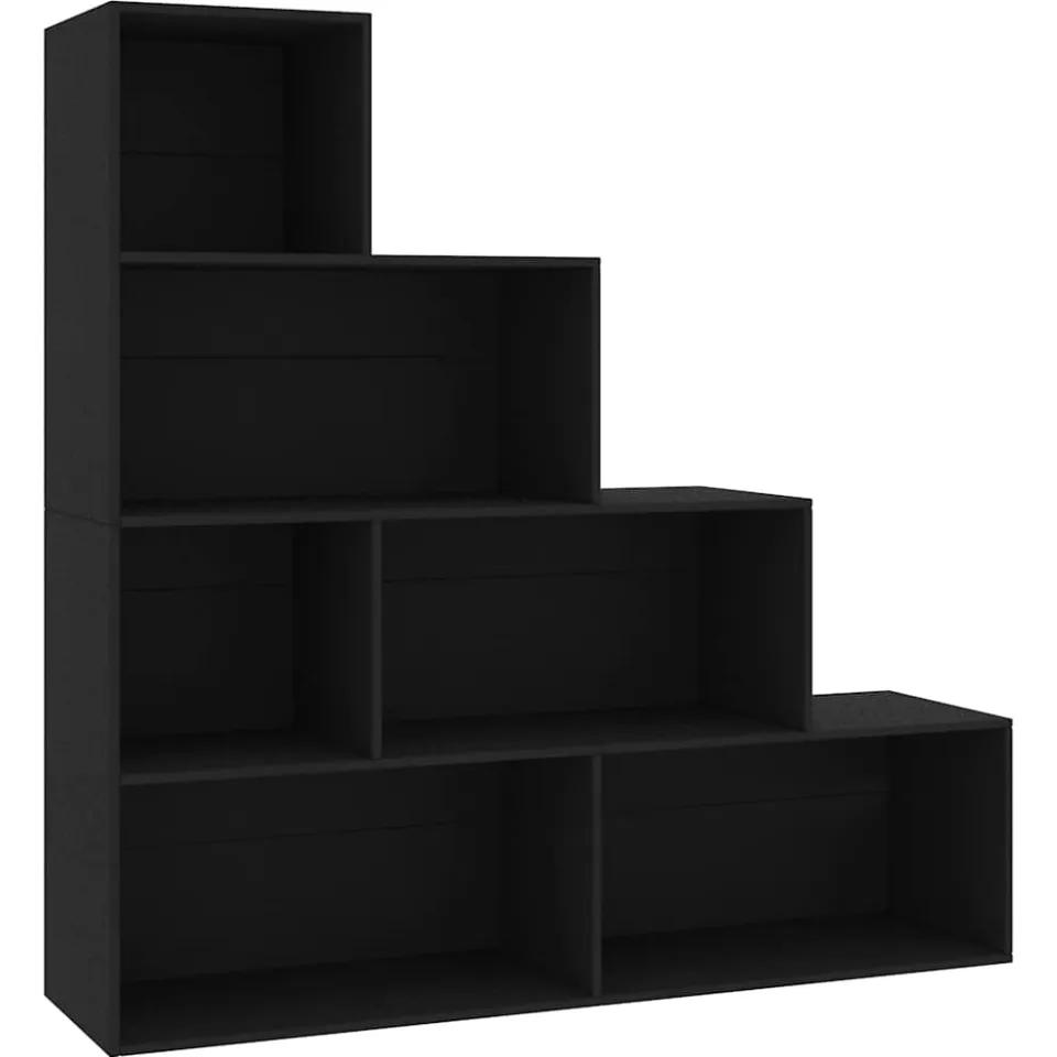 vidaXL Boekenkast/kamerscherm 155x24x160 cm bewerkt hout zwart, foto 3
