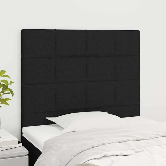 vidaXL Hoofdbord zwart 100x5x118/128 cm stof