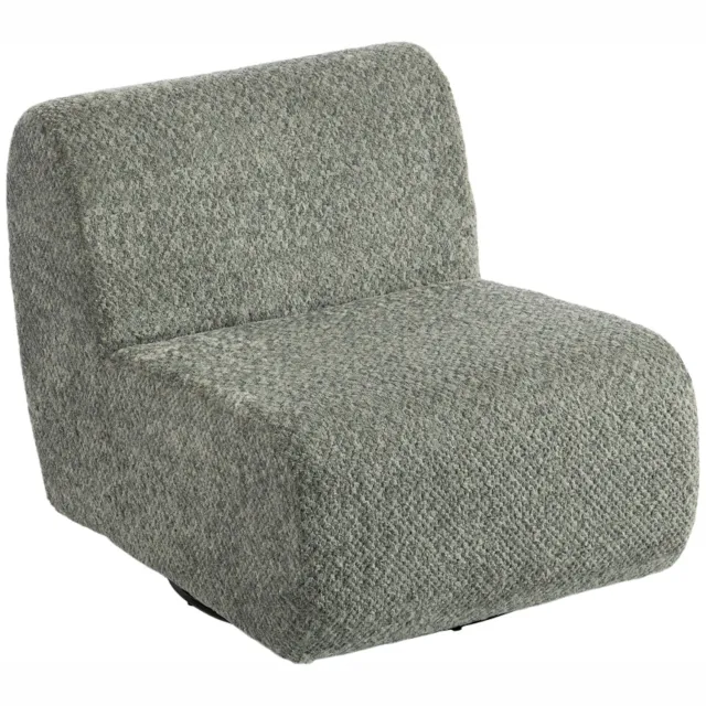 OKWISH Fauteuil 70 x 90 x 70 cm - 360 Graden Draaibaar, Zonder Armleuningen - Voor Woonkamer en Leeshoek - Polyester - Grijs