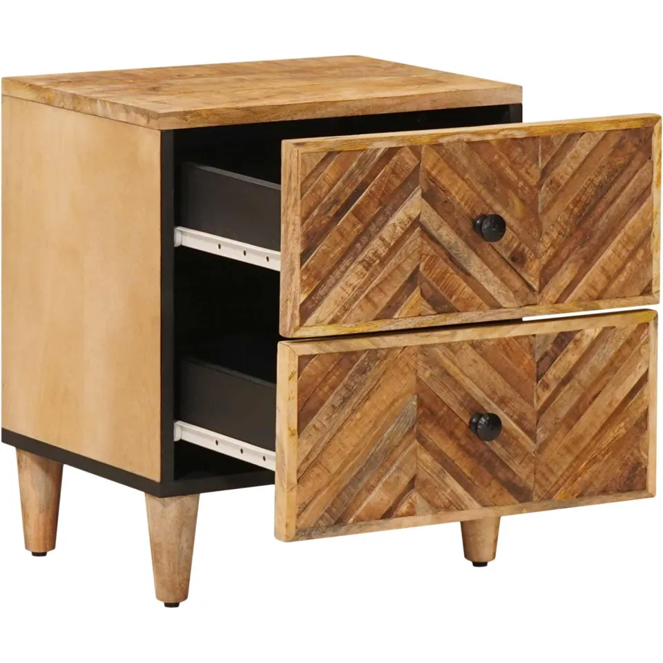 vidaXL Nachtkastje Bruin 40 x 33 x 46 cm Massief Mango Hout, foto 2