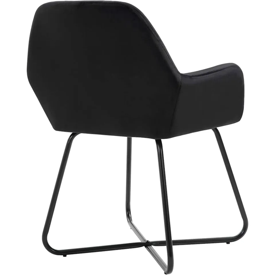 vidaXL Eetkamerstoelen 6 st fluweel zwart, foto 4