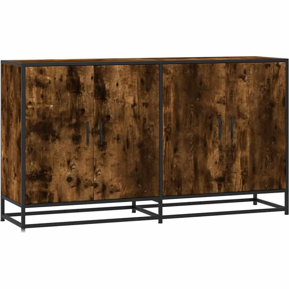 vidaXL Dressoir 134x35x76 cm bewerkt hout gerookt eikenkleurig, foto 3