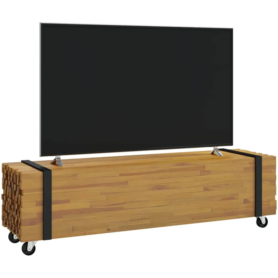 vidaXL TV-standaard 110 x 30 x 30 cm Bruin Massief Teakhout, foto 3