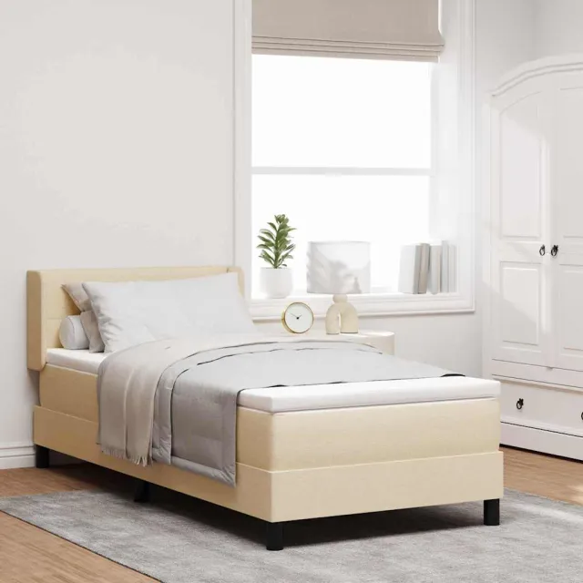 vidaXL Boxspringbed met hoofdeinde Crème 200 x 80 cm Stof