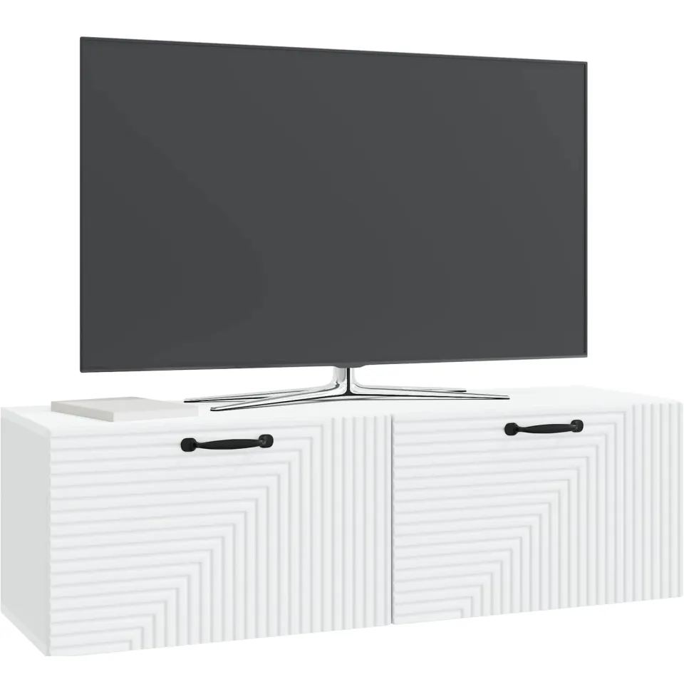 vidaXL Wandbeugel TV-kast Wit 98 x 31 x 30 cm Bewerkt hout