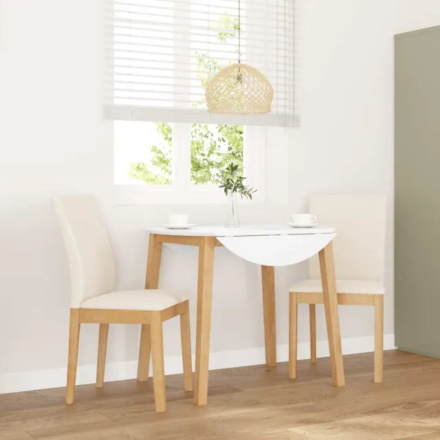 vidaXL Eetkamerstoelen met kussens 2 st massief hout rubber Bruin