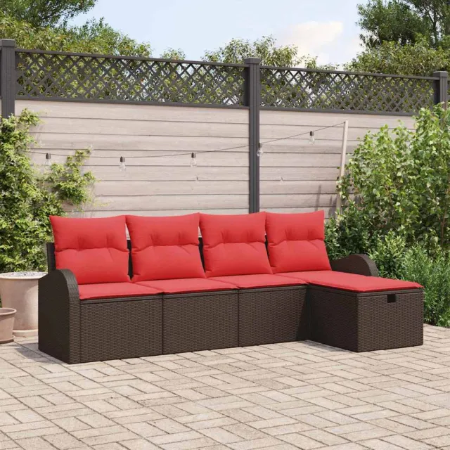 vidaXL Tuin Sofa Set 5 st Bruin poly rattan