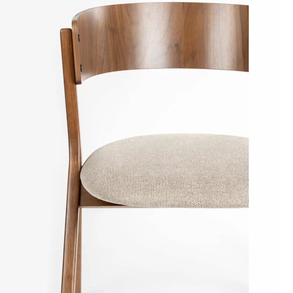 Dutchbone Bresso eetkamerstoelen walnoot beige, foto 6