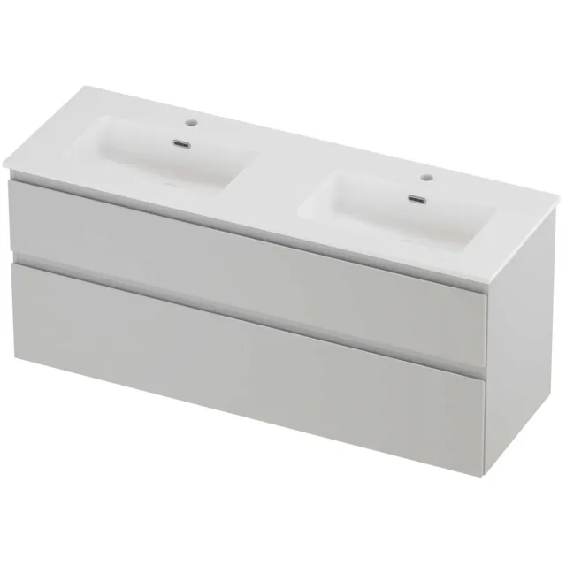 Proline Tribute Badmeubelset Porselein Elegant Dubbel 140x46x62 cm Mat White Glans Wit