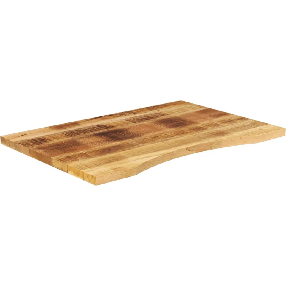 vidaXL Bureaublad met ronding 90x60x2,5 cm massief ruw mangohout Bruin