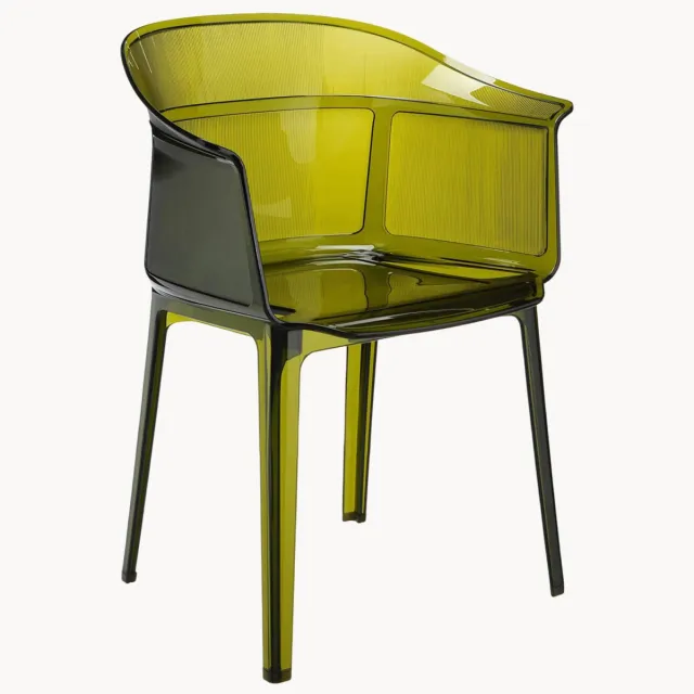 Kartell Outdoor diningstoelen Papyrus met armleuningen, 2-delig Transparant, Groen