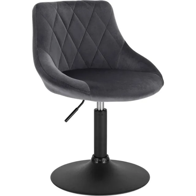Bolt Edge Barkruk - Industrial - Donkergrijs - Velvet - Verstelbaar - Met rugleuning - Set van 1