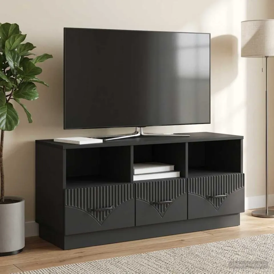 vidaXL TV-kast met lade Zwart 102 x 34,5 x 47 cm Bewerkt hout, foto 4
